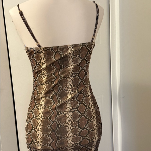 Chocolate Brown Snake Skin design S “Fashion Nova” Dress - Picture 5 of 6